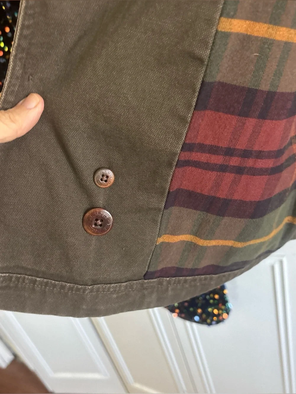 Vintage LL Bean Jacket Mens Large Brown Canvas Field Barn Coat Flannel Lined Y2K